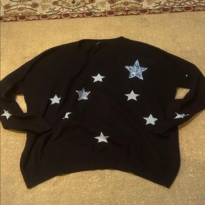 Avon Black Sweater with Silver Stars